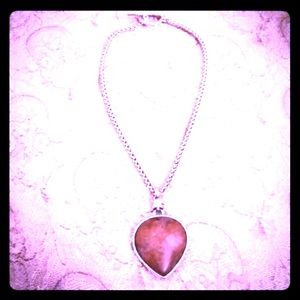 ☮️✌️Vintage Lucky Brand 🍀 Silver Necklace/ Red